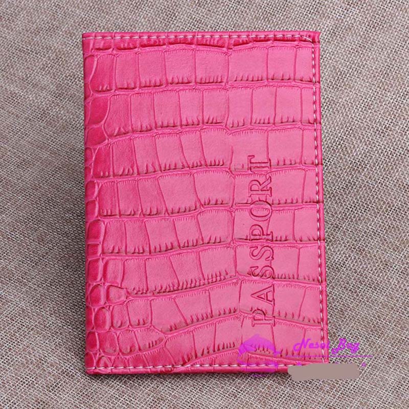 Crocodile Pattern Travel Passport Cover Russia Women Pu Leather Cover on The Passport Case Passport Travel Organizer Paspoort: rose