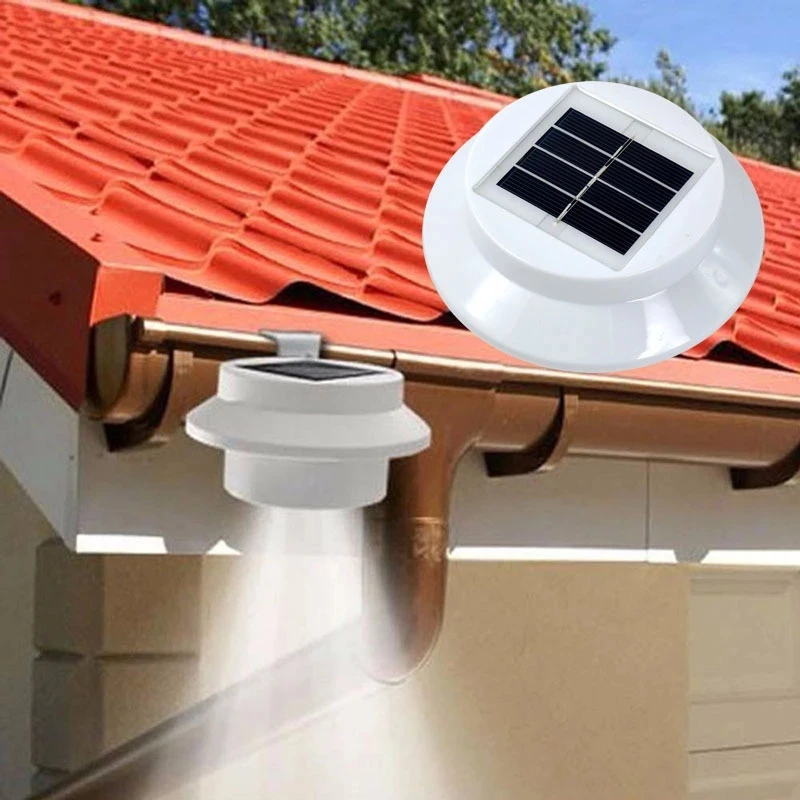 Lumières solaires extérieures de gouttière 3 9 LED lumière de clôture lampes de sécurité imperméables pour avant-toit jardin paysage voie B lumières solaires