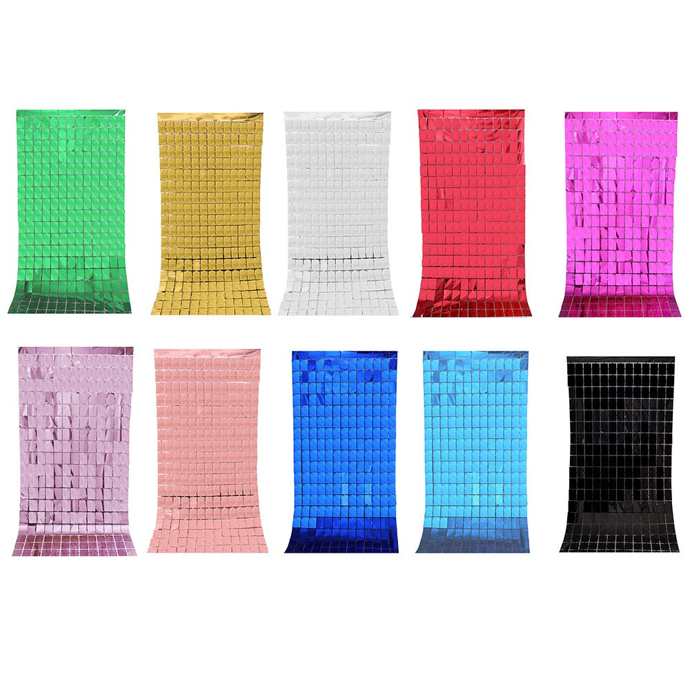 1 x 2m fest bakgrunn gardin paljett bakteppe til bryllup dekor baby dusj måke paljett vegg glitter bursdag folie gardin