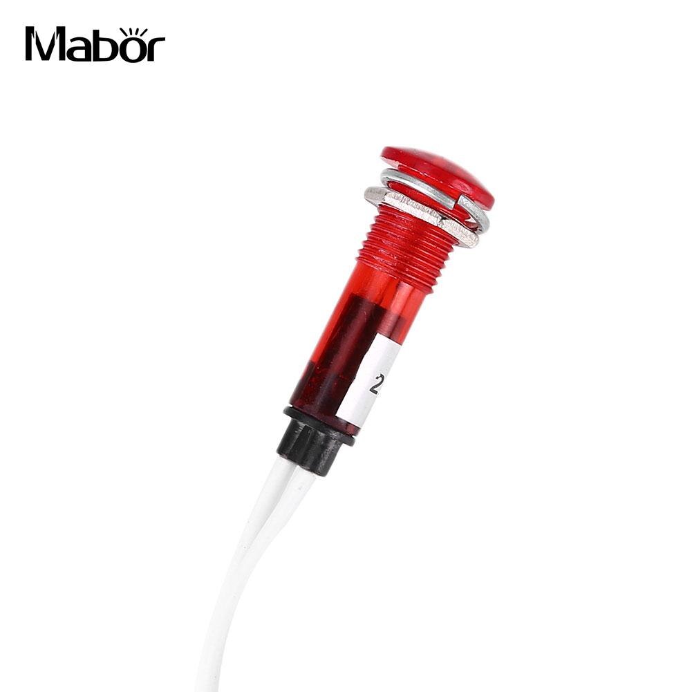 1pcs Auto Marine Boot LED Waarschuwing Dashboard Signal Lights Pilot Lamp 220V 10mm