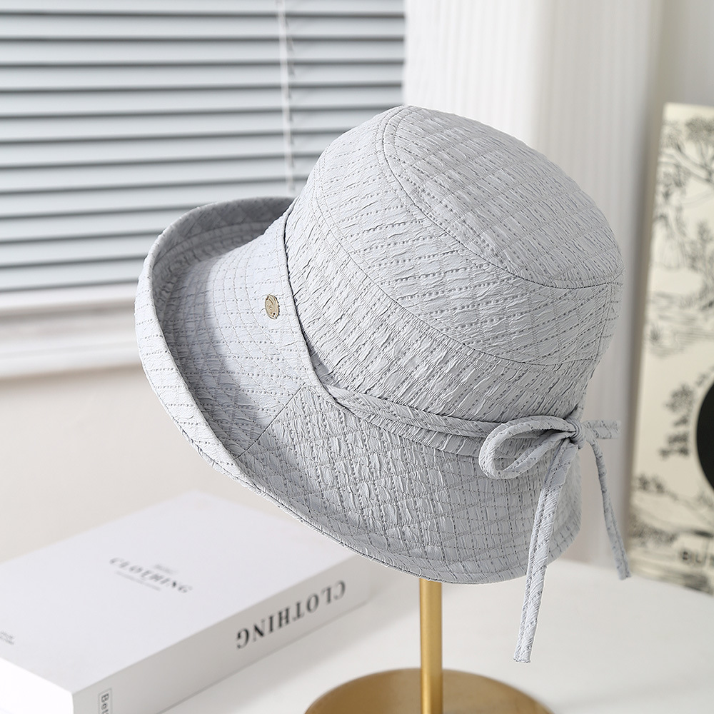 Cappello da pescatore da donna Elegante berretto da pescatore da donna con fiocco Cappelli primaverili estivi a tesa larga per donna Cappello da suola pieghevole in stoffa Nuovo: Rosso