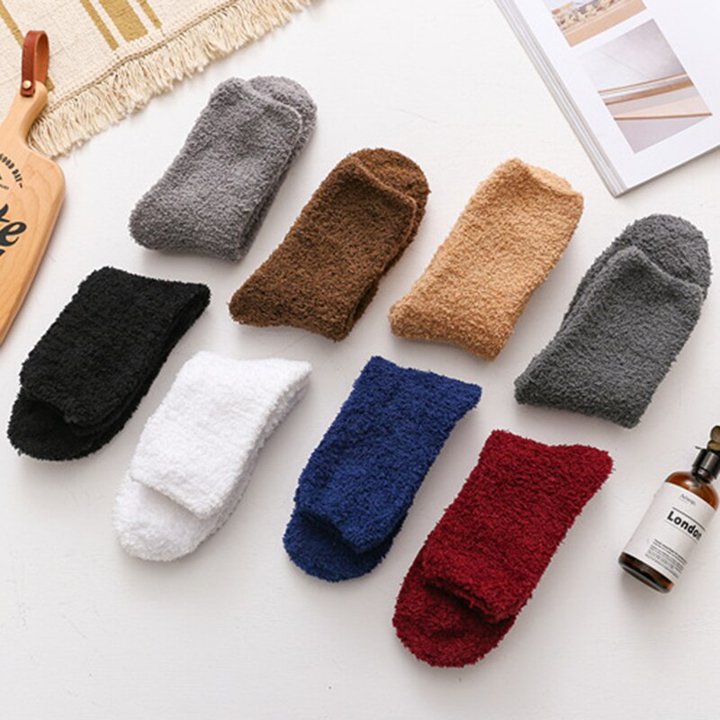 8 Pair Mens Fuzzy Socks Slipper Soft Fleece Cozy Fluffy Socks Christmas Birthday AUG889