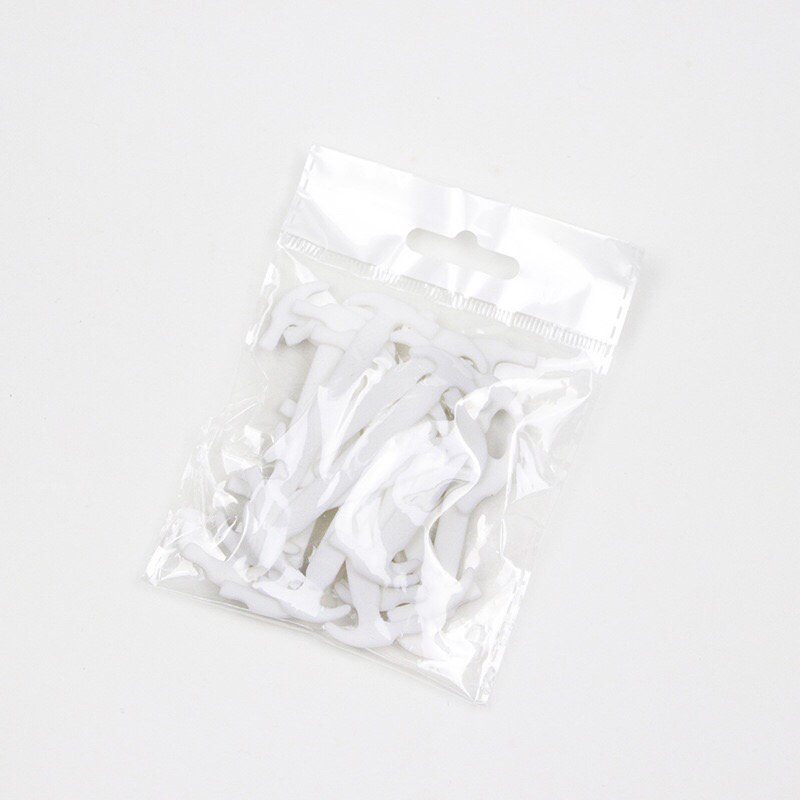 Lacets élastiques en Silicone pour baskets, sans attaches, faciles à mettre et à enlever, pour paresseux, unisexe, 12 pièces/1 ensemble: WHITE