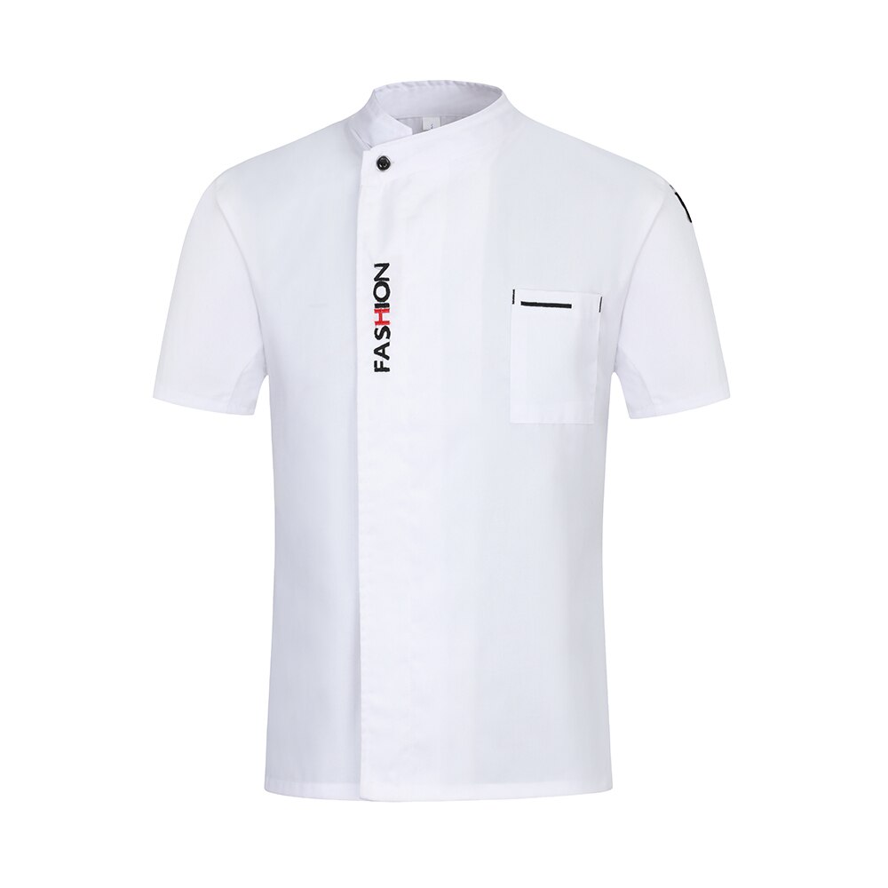 Chef Waiter Short Sleeve Jacket Kitchen Restaurant Uniforms Unisex Hotel Sushi Costume Barbershop Work Clothes Free Scarf