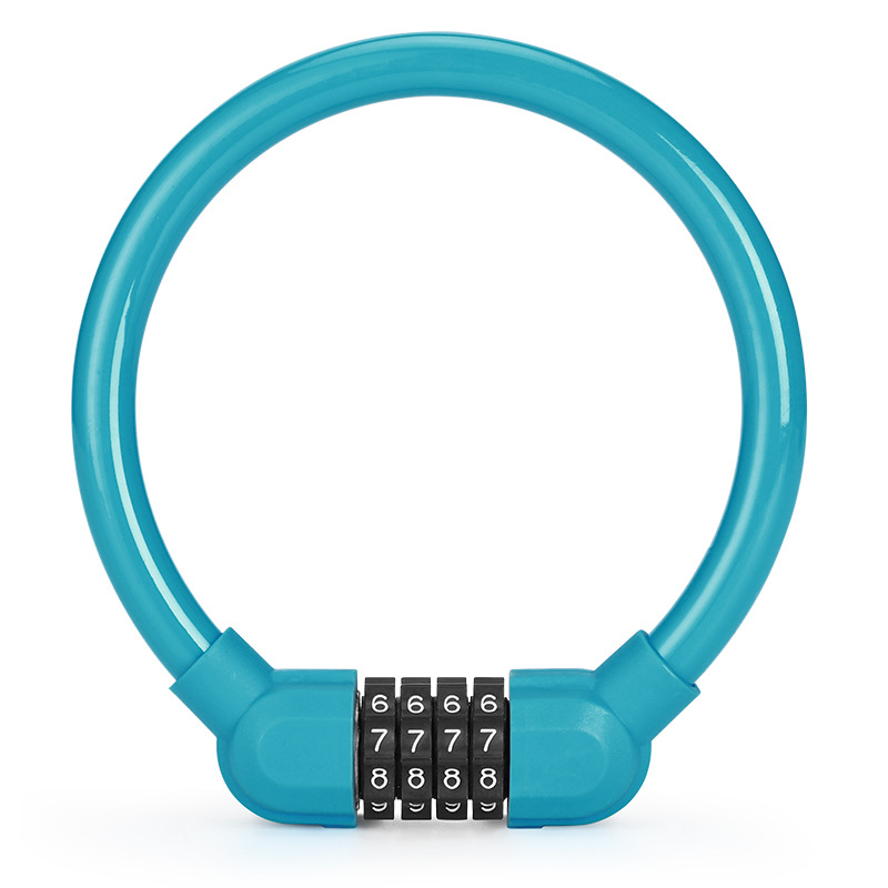 4 Colors Bike Lock 4 Digit Code Combination Bicycle Lock Bicycle Security Lock MTB Portable Anti-theft Lock: Blue