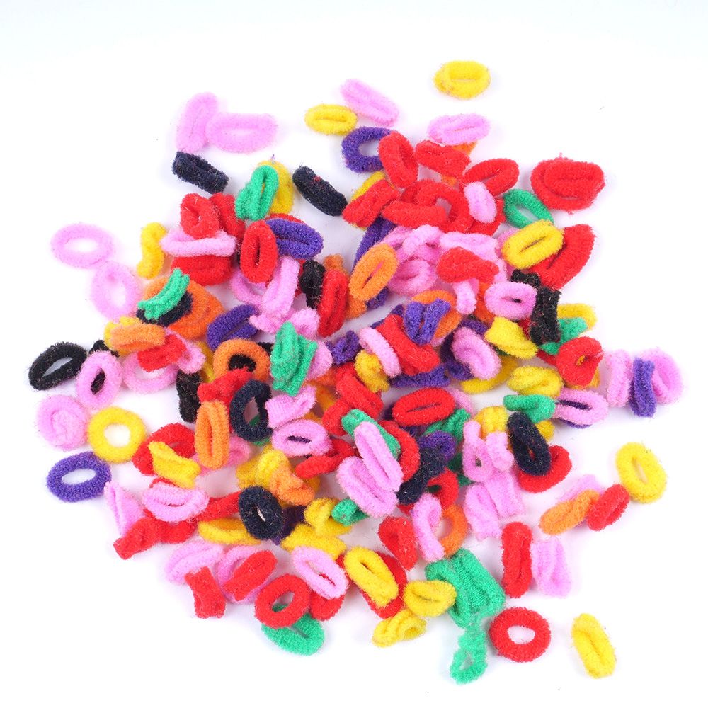 Vrouwen Kind Meisje 200 Stuks Leuke Houders Tie Gum Charms 200 Pcs Kleurrijke Elastieken Band Rubber