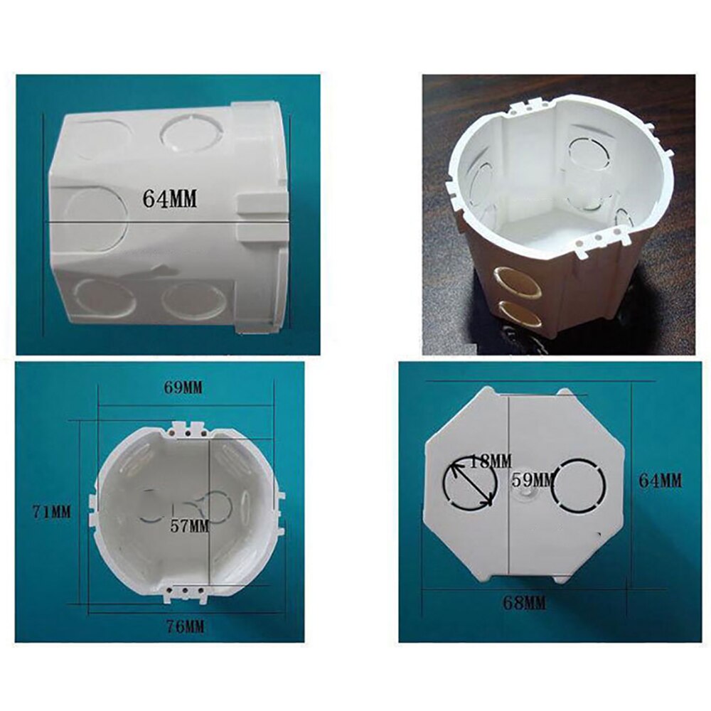 Junction Box EU Germany Standard Electrical Mounting Rectangle Handy Secret Stash Conduit Wall Mount Switch Boxes PVC Material