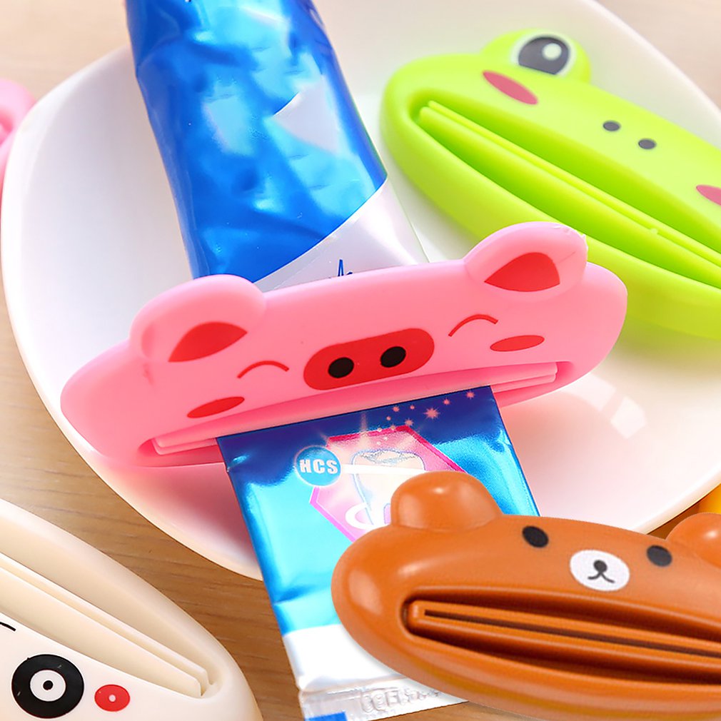 Animal Easy Toothpaste Dispenser Plastic Tooth Paste Tube Squeezer Useful Toothpaste Rolling Holder For Home Bathroom