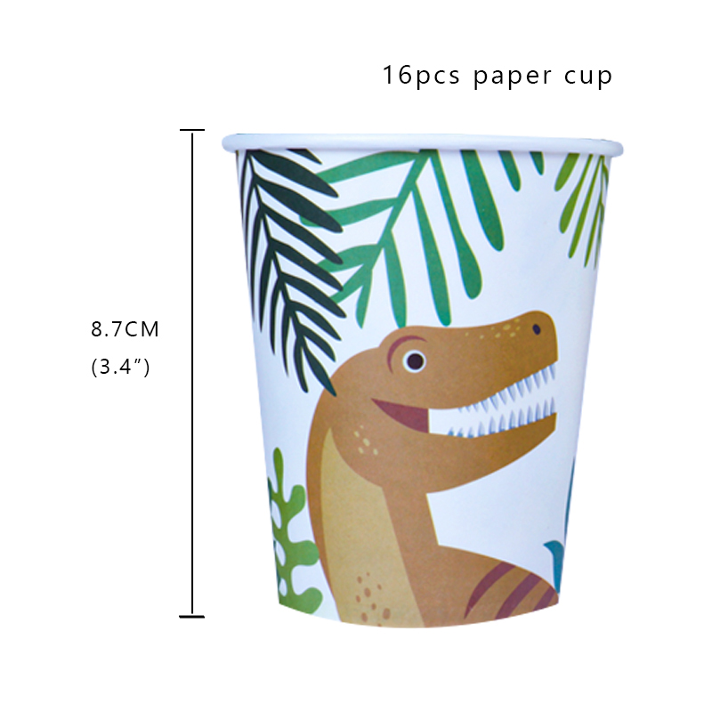 Dinosaur Disposable Tableware Dino birthday Party Decoration paper Napkin Plate Cup Kids Boy Jungle Safari Party Baby Shower: DARK GRAY