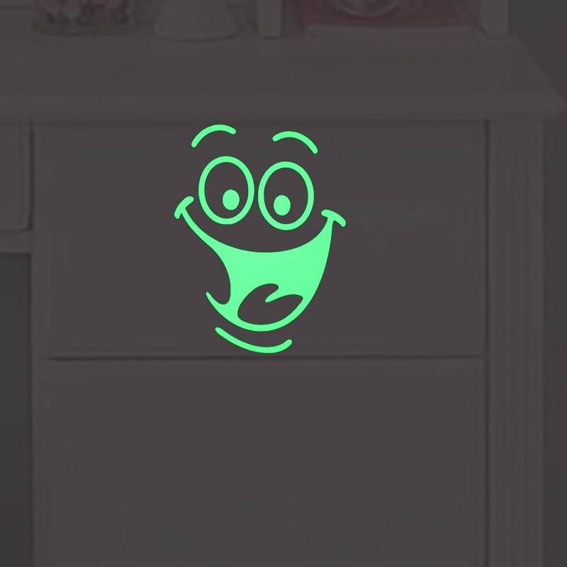 Funny Smile Bathroom Wall Stickers Glow in the Dark Toilet Sticker Home Decor Waterproof Wall Decals WC Door Decorative Poster
