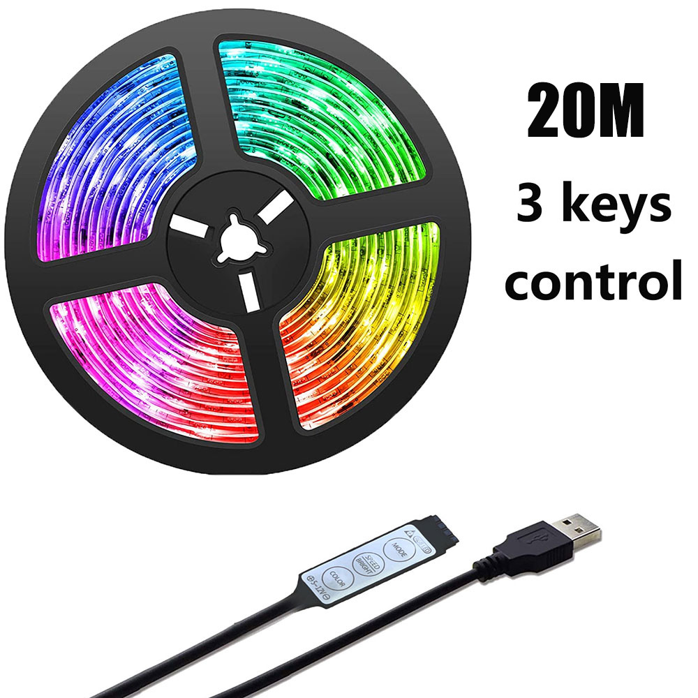 5 M 10 M 15 M 20 M RGB 5050 Licht Dekorieren Lampe Bluetooth USB Fee Licht LED Infrarot Steuerung flexible Lampe Band LED Streifen: Himmel Blau