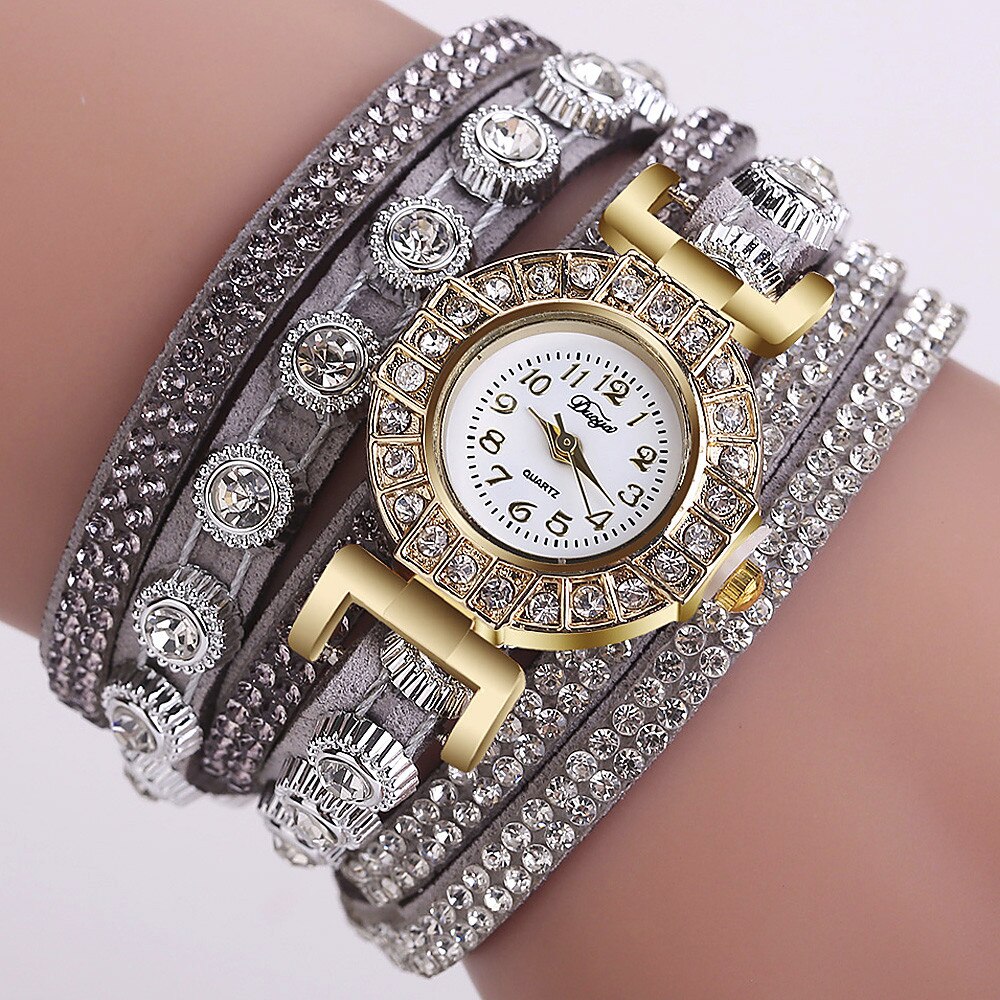 Women Casual Analog Quartz Women Rhinestone Watch Bracelet Watch DP & #D