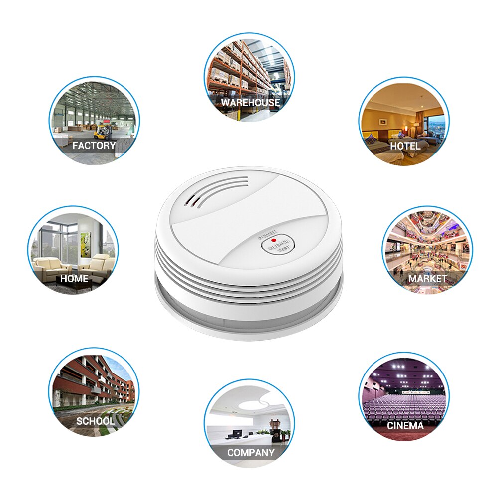 CPVan Smoke Detector Wifi Fire Smoke Tuya APP Control Smoke Sensor Protection Detector Smoke Sensor Home Alarm System rookmelder