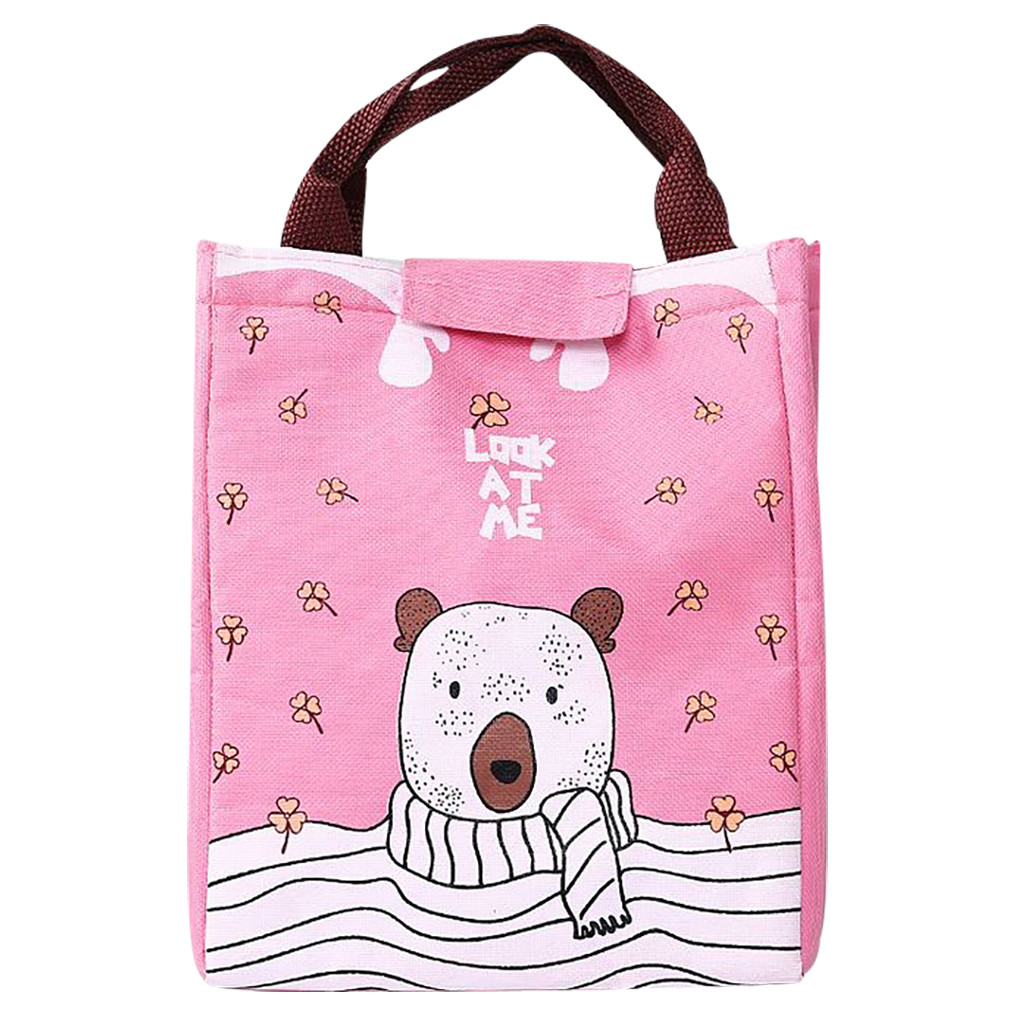 Tragbare Mittagessen Tasche Niedlichen Karikatur Tote Picknick Isolierte Kühler Lebensmittel Taschen Reißverschluss Organizer Mittagessen Kasten Frauen Mädchen Schule Lebensmittel Taschen: A