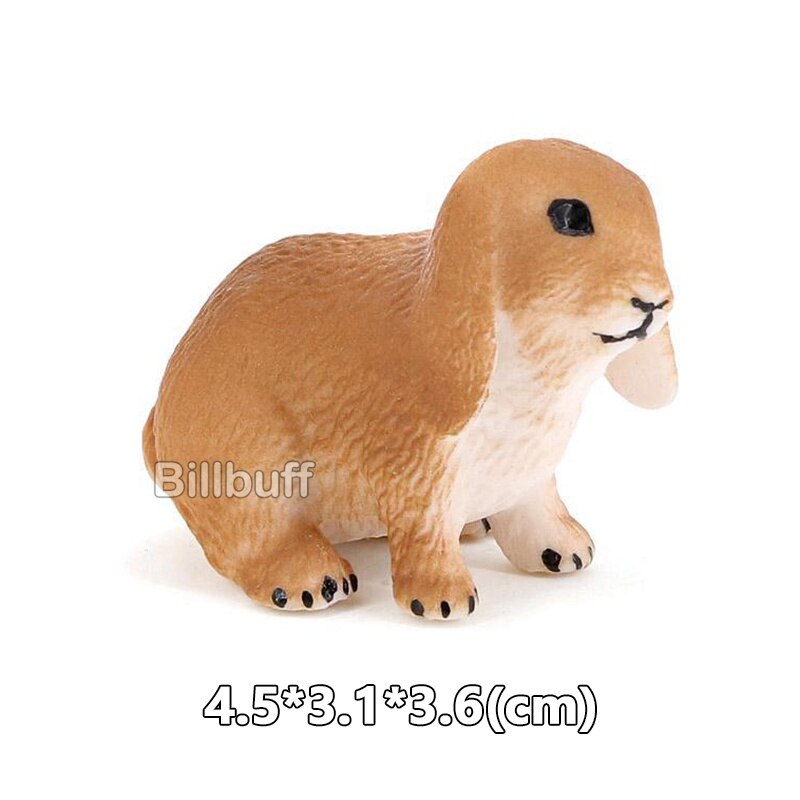 Simulatie Animal Zoo Actiefiguren Boerderij Konijn Cub Beeldje Action Figures Model Educatief Speelgoed Voor Kinderen Kerstcadeau: rabbit figures-J