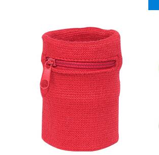 1pc lynlås lommer sport armbånd gym cykling løbende håndledsbånd med nøgle møntpose sikkerhed tegnebog håndledsstøtte stropper: Rød