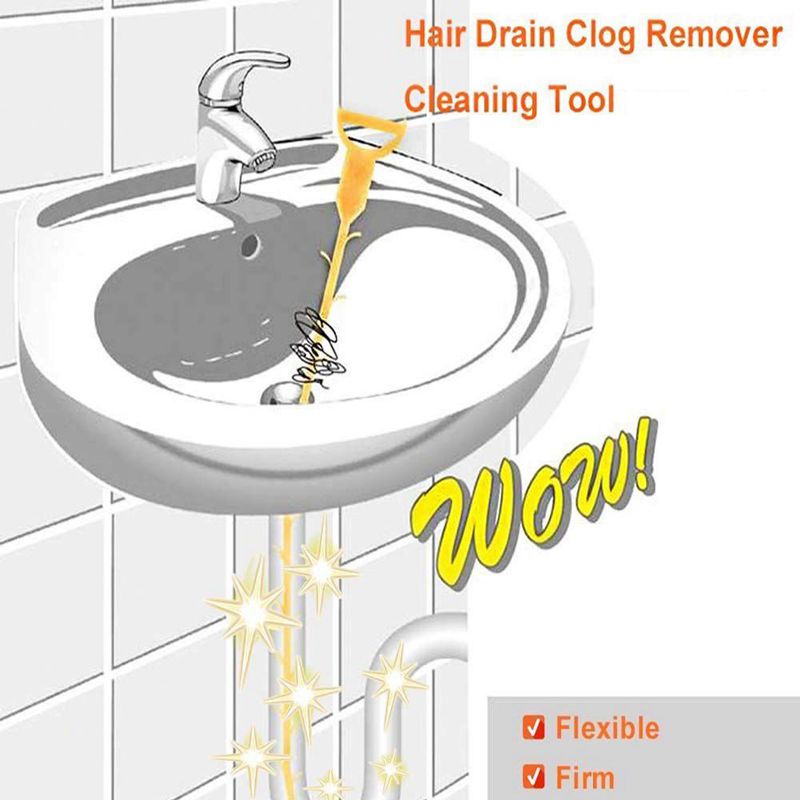 Herramienta de limpieza de drenaje de pelo de serpiente, herramienta de limpieza, gancho de tubería de fregadero de plástico para baño, cocina, baño