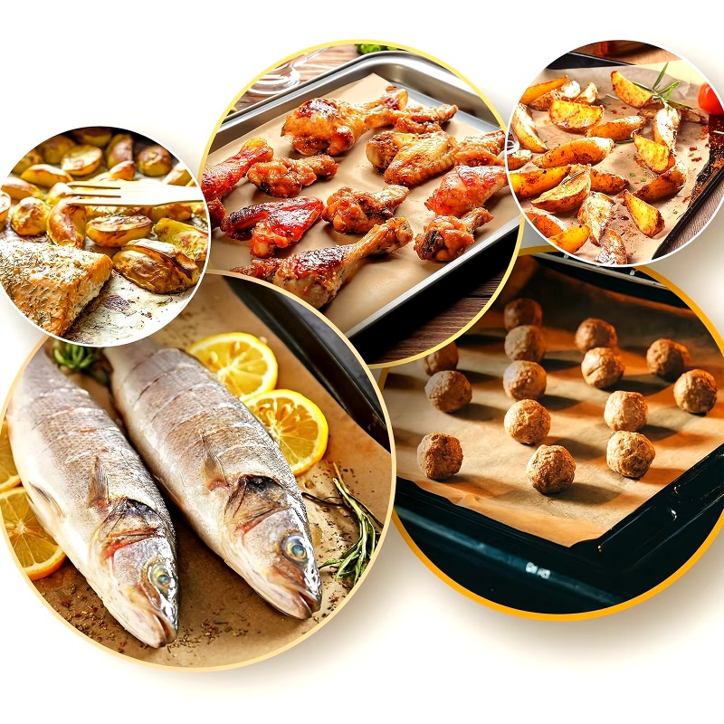 Pack Parchment Paper Roll for Baking Parchment Baking Paper with Serrated Cutter Roll for Cooking Air Fryer Steaming Bread