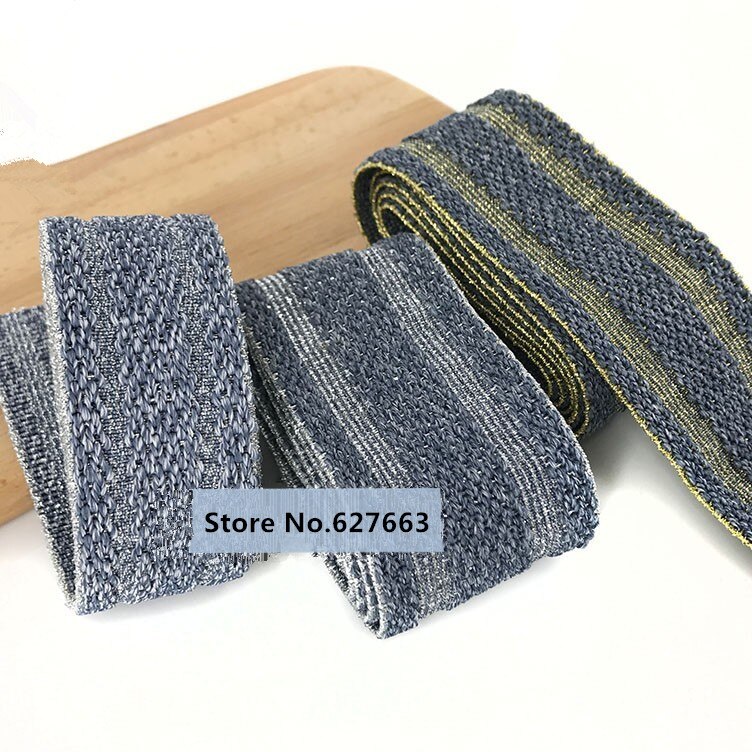 Thick gold and silver decorative elastic band Flat pants waist rubber band elastic rope clothing accessories