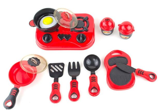 11 Teile/satz freundlicher spielzeug Haus Küche Spielzeuge Kochen Speisen Kochgeschirr vorgeben & abspielen Küche Spielset