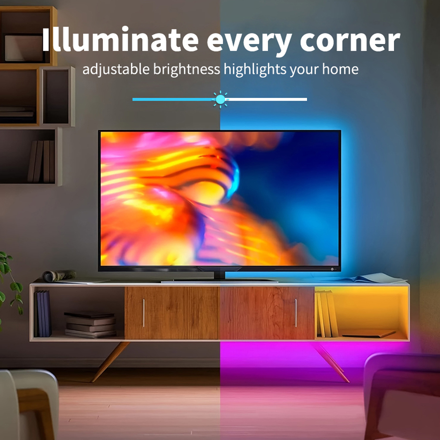 RGB Wireless LED Strip Lights | Intelligent Infrared Remote Control, Flexible Lighting Decoration for Living Room Atmosphere