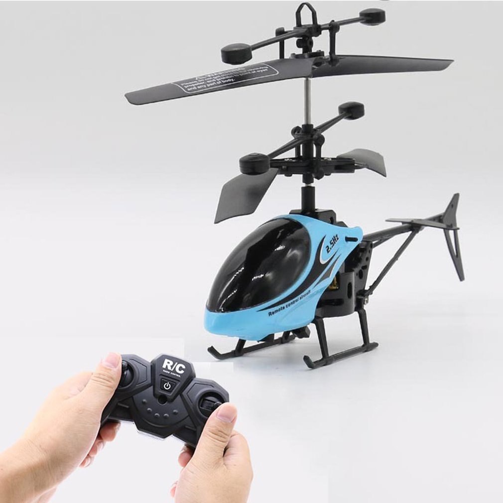 Children's Model Toy Two-way Remote Control Helicopter with Light -resistant Kids' Helicopter Toy 3 Colors Available: Blue