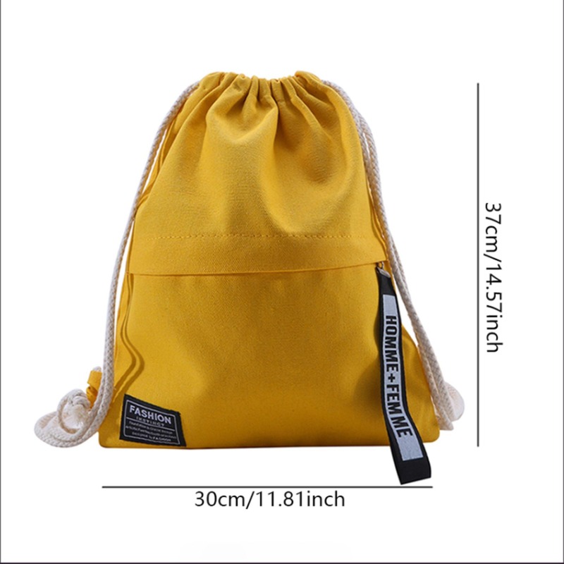 Canvas rugzak met trekkoord Mode School Gym Tas met trekkoord Casual String Knapzak Schoolrugzak voor tienervrouwen