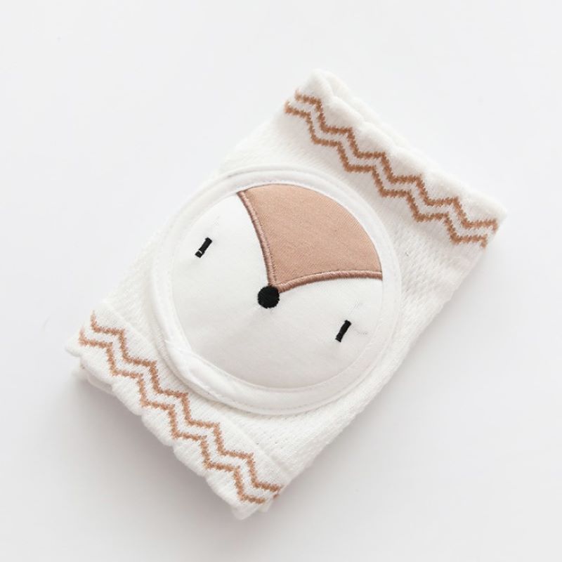 1 par sommar bebis knäskål barn knäskydd bebis flickor pojkar säkerhet krypande armbågskudde spädbarn småbarn bebis ben knästöd: Vit räv