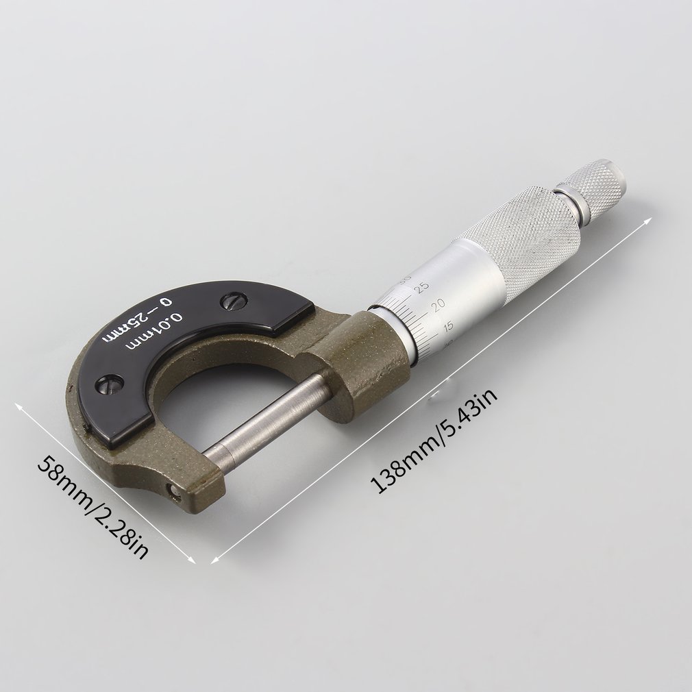 Beste 0-25Mm 0.01Mm Gauge Buiten Metric Micrometer Tool Met Metalen Voor Mechanist Caliper Tool