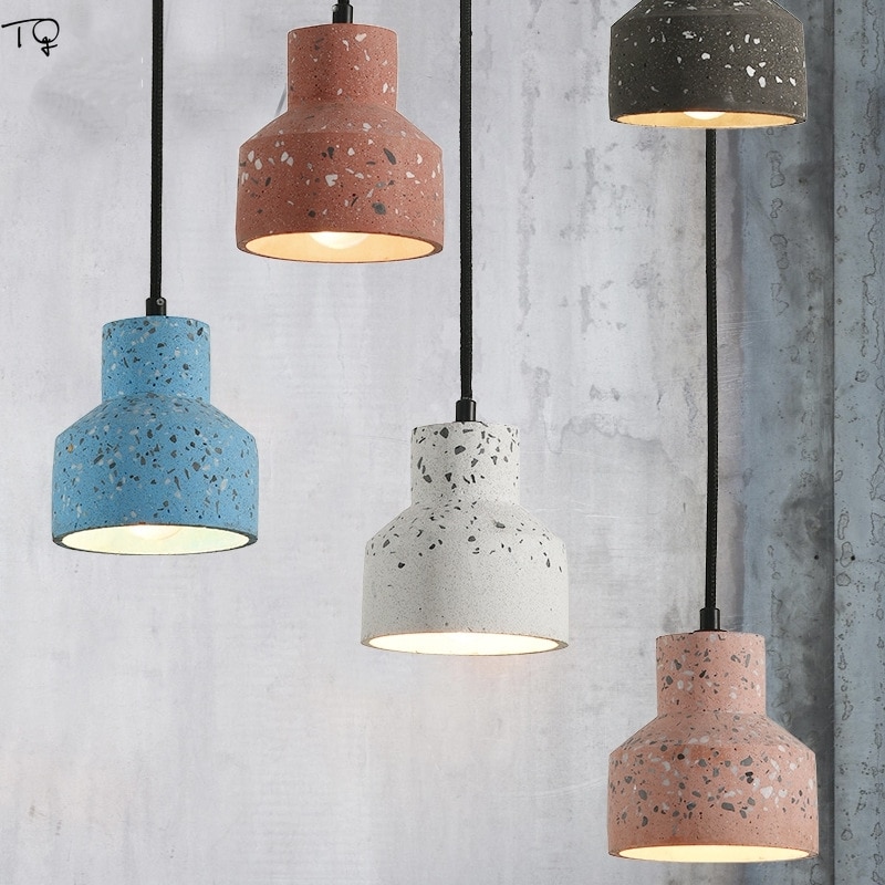 Nordic Terrazzo Cement Beton Hanglampen Moderne Led E27 Restaurant Bar Woonkamer Slaapkamer Keuken Industriële Lamp