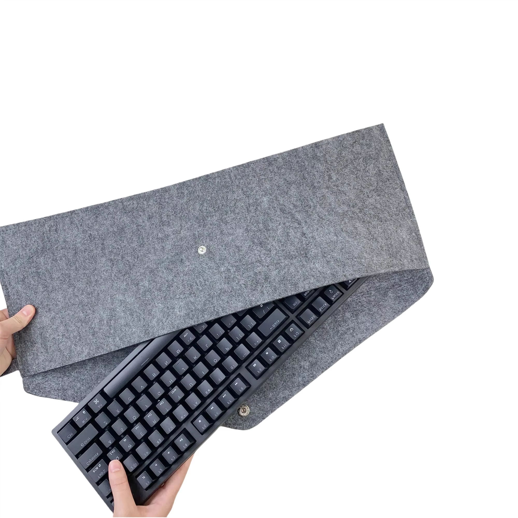 Mechanical Keyboard Carrying Case Felt Bag for 60% 75% 100% Layout Keyboard Dust Bag/Cover Peripheral Bag Storage/Containment: Khaki