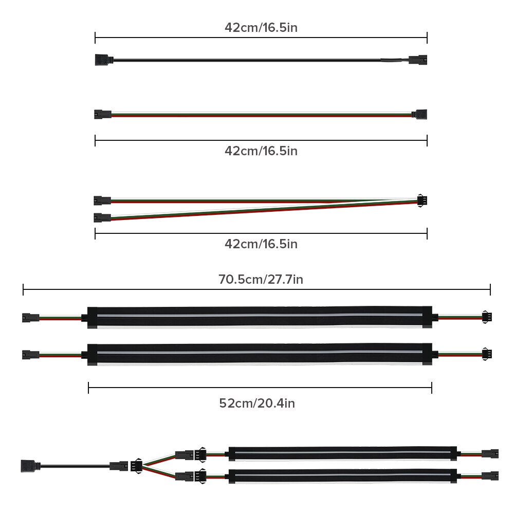 2 stk 50cm ledet neonlyssett til pc msi aura synkronisere aorus asus på datamaskinens hovedkort  ws2812b 60 ledet ledet stripelys  dc5v dc12v