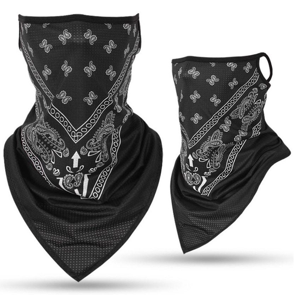Tri-Angle Bandana Gezicht Shield Opknoping Oor Buis Sjaal Ice Zijde Nek Gaiter Cover Anti-Uv Glad Ademend Hoofdband Mannen masque