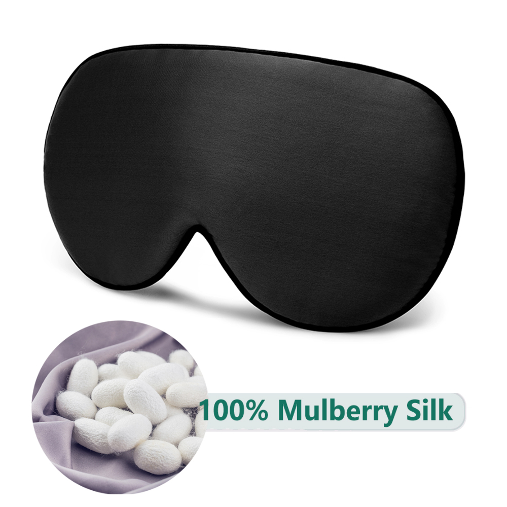 Mascarilla para dormir de seda de morera 100% Natural, parches suaves para los ojos, venda suave, mascarilla suave para los ojos, parche para cubrir los ojos, vendaje cómodo: Naranja