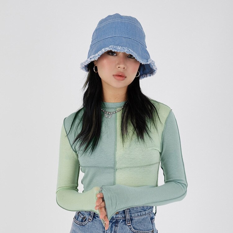 Sombrero de pescador vaquero para mujer, gorra de pescador plegable de ala ancha lavada, Estilo Vintage, turismo al aire libre, , novedad de verano