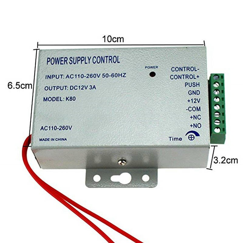 Smart Home Access Control Power Supply K80 Power Switch DC 12V 3A AC 110~260V for All Types Access Control System