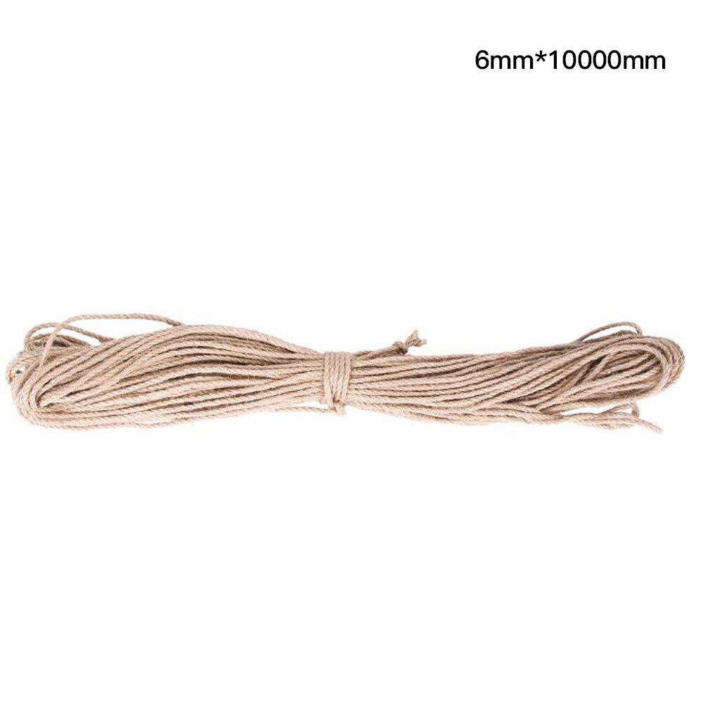 Sisal Rope for Cat Tree Cat Climbing Frame DIY cats scratching post toys making desk legs binding rope for cat sharpen claw: 6mm 10m