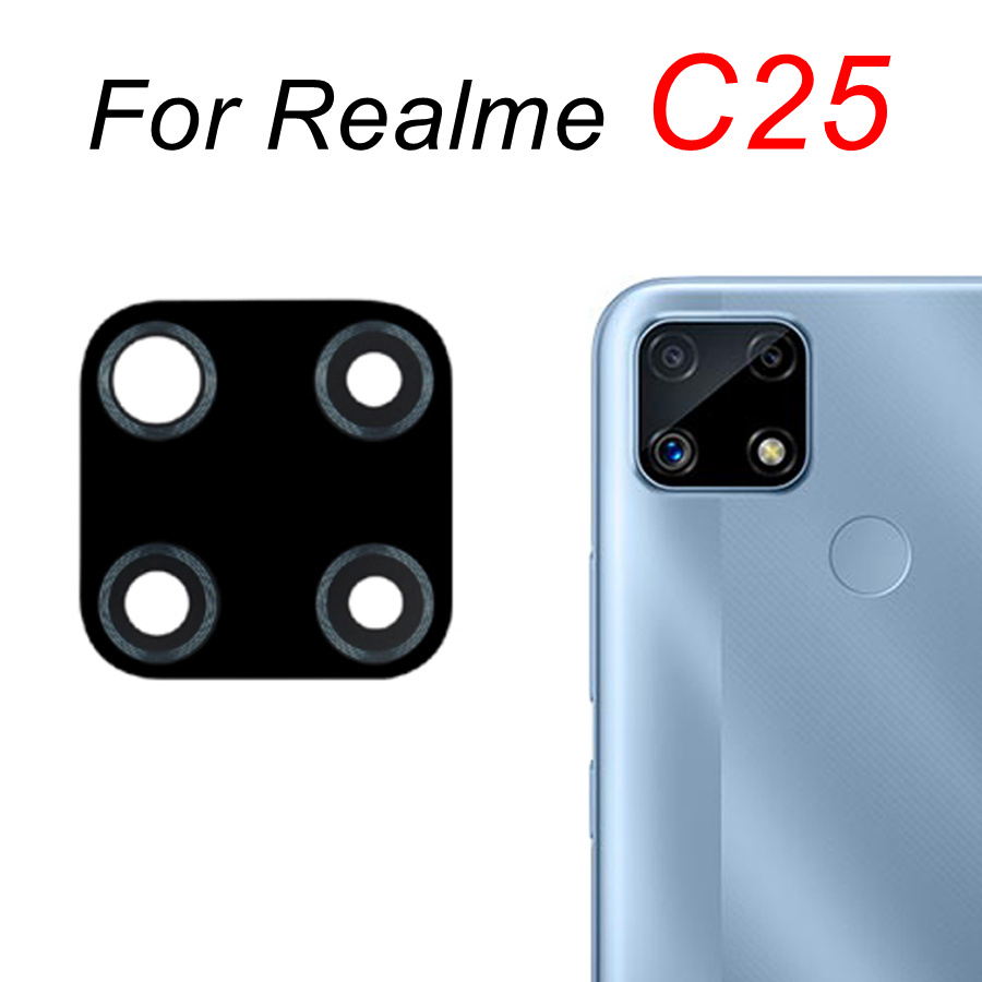 2 pz/lotto Posteriore Posteriore della Macchina Fotografica Obiettivo di Vetro Per Realme C3 C11 2021 C12 C15 C17 C20 C20A C21 C21Y C25 C25S C25Y C35 di Ricambio + Adesivo