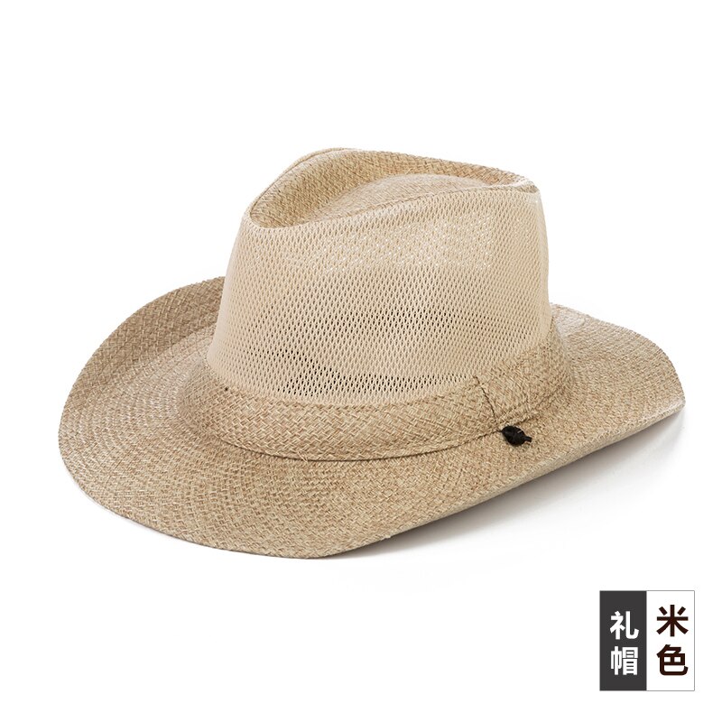 Udendørs solhat til mænd bred skygge mænd & #39 sommer fritid stråhat åndbar parasol hat herre & #39 sommer raffia solhat b -8283: Stil 2