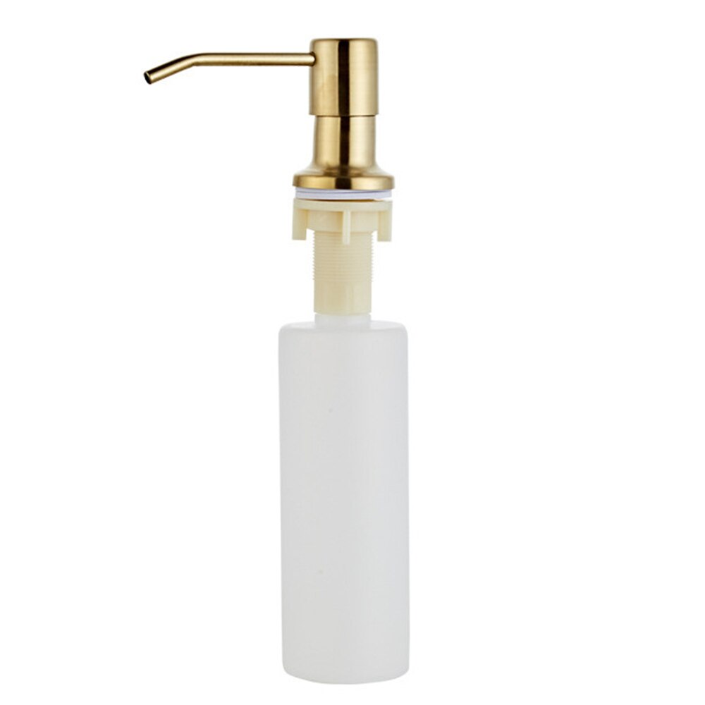 Bathroom Liquid Soap Dispenser Set Detergent Dispensers Kitchen Sink Soap Ddispenser Press Dispenser Head with Silicone Tube: Bottled Golden
