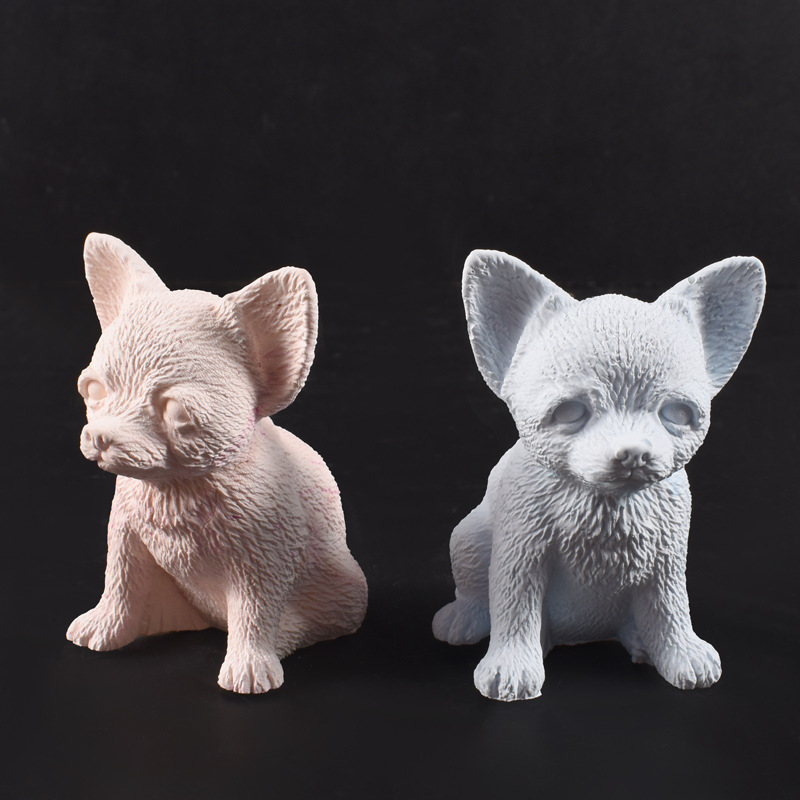 Stampo per candele per cuccioli di chihuahua Stampi per candele in silicone per cani Stampi per candele per cani per cuccioli Sapone in gesso fai da te Ainmal Stampo per decorazioni per la casa