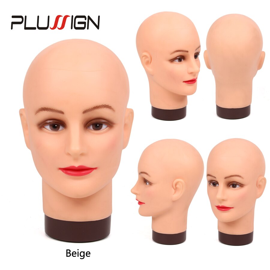 Plussign-Cabeza de maniquí sin pelo Calvo, para sombreros, pelucas, pestañas, mascarilla de joyería, masaje