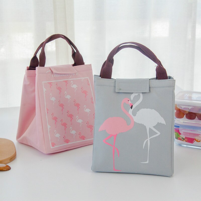 Waterdichte Oxford Strand Lunch Tas Flamingo Tote Thermische Zak Zwart Voedsel Picknick Vrouwen Kid Mannen Koeltas