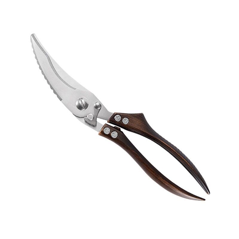 Kitchen Powerful Chicken Bone Scissors Chicken Duck Fish Cutter Shears Stainless Steel Scissors Scale Clean Cook Scissors Knife: Bronze-B