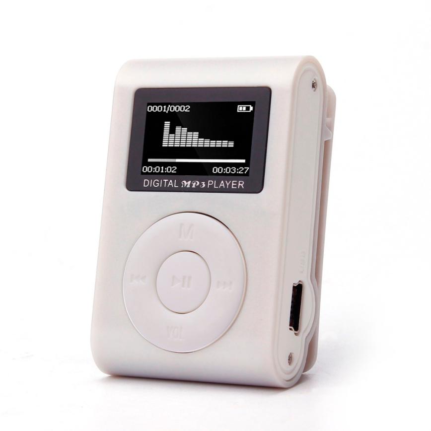 Top Mini mp3 USB Clip MP3 Speler Lcd-scherm Ondersteuning 32 GB Micro SD TF CardSlick stijlvolle Sport Compact: Silver