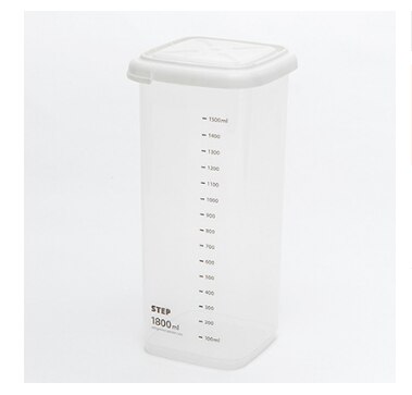 1pcs plastic storage jar Noodle storage box with cover at home kitchen storag coarse cereal box refrigerator sealed crisper: 1800ml