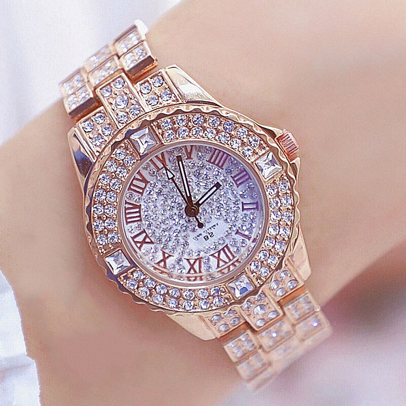 Vrouwen Horloges Diamond Gold Horloge Dames Horloges Luxe Strass Vrouwen Armband Horloges Vrouwelijke Relogio Feminino
