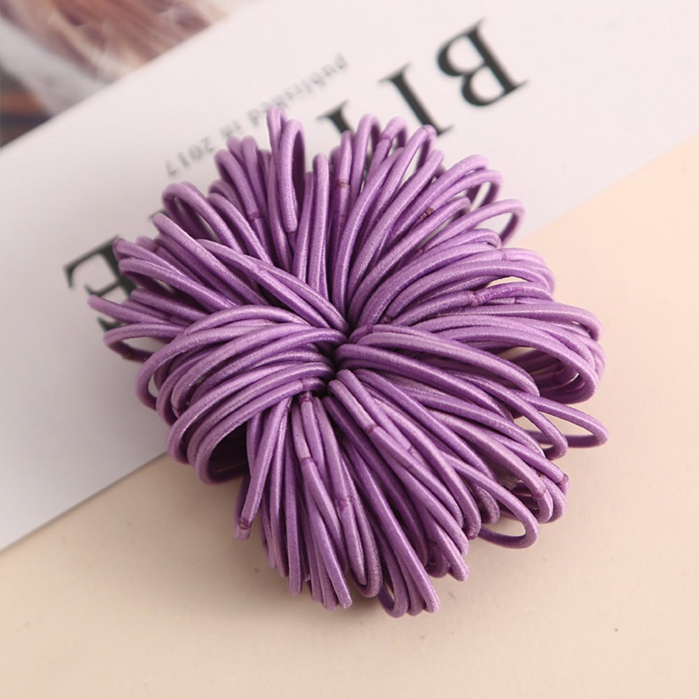 100Pcs/lot Colorful Child Kids Hair Holders Cute Rubber Hair Band Elastics Accessories Girl Women Charms Tie Gum Baby Headband: PS3398P