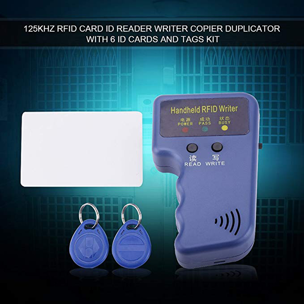 125KHz ID Card Copier Writer Handheld Duplicator Programmer Reader Code Writable EM4305 ID Keyfobs Tags Card Key Cards