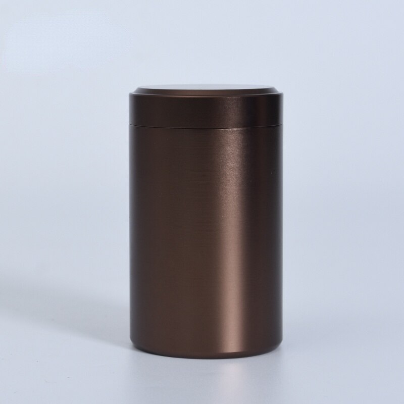 Petite urne pour animaux de compagnie, en métal frais, en acier inoxydable, scellée: Chocolat / 4.5x6.5cm